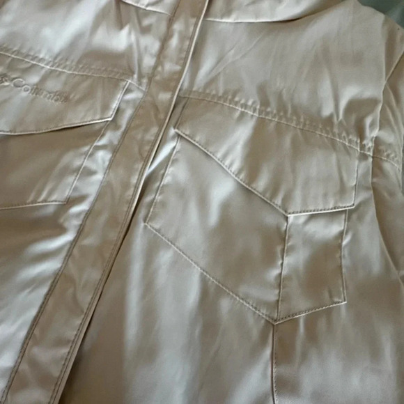 Columbia Down Feather Puffer Vest Women's Ivory Zip Pockets Outdoor. Sz: M. - Picture 8 of 13
